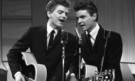 Phil Everly, left, and brother Don perform on ITV's Saturday Spectacular in 1960.