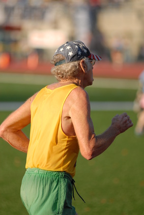 old man running